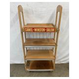 Wooden Cigarette Display Rack with Camel Winston Salem and Cavalier Branding