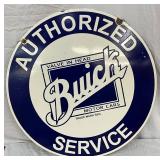 Double-Sided Porcelain Buick Authorized Service Sign, 24-Inch Diameter