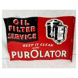 Purolator Oil Filter Service Metal Advertising Sign, 17×12 Inches