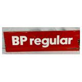 BP Regular Metal Gas Station Sign, 27in x 8in