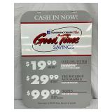 Double-Sided Metal GM Goodwrench Service Plus Advertising Sign, 20x28in