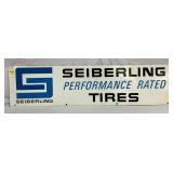Double-Sided Seiberling Tires Metal Advertising Sign, 48×12 Inches