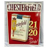 Metal Chesterfield Cigarettes Advertising Sign, 18in x 24in