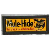 Embossed Metal Advertising Sign for Mule-Hide Roofs, 26in x 10in