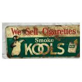 Metal Kool Cigarettes Advertising Sign, 25in x 11in