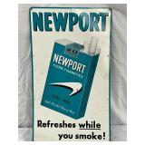 Metal Advertising Sign for Newport Cigarettes, 11in x 18in