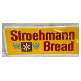 Embossed Metal Stroehmann Bread Advertising Sign, 30in x 12in