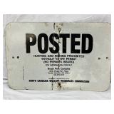 Metal ‘Posted’ Sign Prohibiting Hunting and Fishing, 18×13 Inches