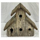 Rustic Wooden Multi-Chamber Birdhouse, 13X12