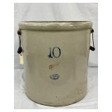 10-Gallon Stoneware Crock with Lidwing Seal and Handles