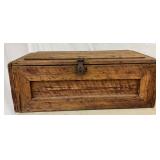 Early Wooden Handmade Tool Chest with Divided Interior, 38in x 18in