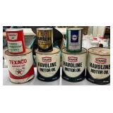 Texaco, Sinclair, and Fina Oil Cans