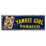 Yankee Girl Tobacco Tin Advertising Sign, 20in x 7in