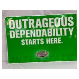 Embossed Interstate Batteries Metal Advertising Sign, 36in x 24in