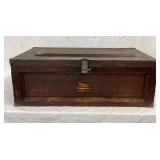 Hand-Made Early Wooden Tool Chest with Compartments, 37X14 