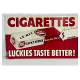 Lucky Strike Cardboard Advertising Sign, 28in x 17in