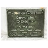Industrial Metal Boiler Plate by Combustion Engineering, 14in x 11in