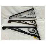 Three 24-Inch Metal Sign Hangers with Scrollwork Design