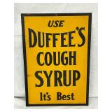 Embossed Tin Advertising Sign for Duffee’s Cough Syrup, 10X14 