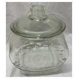 Planters Salted Peanuts Embossed Glass Jar with Lid