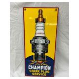 8 x 18 Contemporary Porcelain Sign Depicting ‘Champion Spark Plug Service’