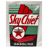 Contemporary 12 x 18 Porcelain Texaco Sky Chief Gasoline Sign