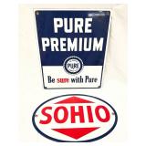 Contemporary Pure Premium and Sohio Enamel Signs