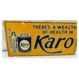 Embossed 17 x 9 Metal Advertising Sign for Karo Syrup