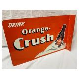 Orange-Crush Metal Flange Sign, 18 x 12, Stout Sign Co., Contemporary,  1 of 850 made 