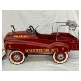 Red Tin Pedal Car Styled as Volunteer Fire Dept. Truck No. 1