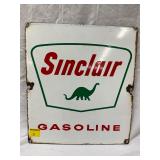 Sinclair Gasoline Porcelain Pump Plate Sign, 12 x 13 1/2 Inches