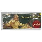 Coca-Cola Advertising Cardboard Sign Featuring ‘The Pause That Refreshes’ Slogan, 32x13 