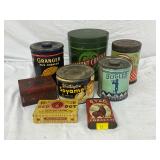 Vintage Tobacco and Cracker Tins with Original Graphics