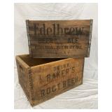 Wooden Beverage Crates: Edelbrew Beer and Baker’s Root Beer