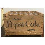 Wooden Pepsi-Cola Crate with Empty ‘King Size’ Pepsi Glass Bottles (24 Count)