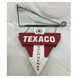 Texaco Double-Sided Metal Hanging Sign with Bracket