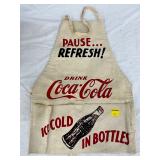 Coca-Cola Advertising Apron with Bottle Graphic and Slogan
