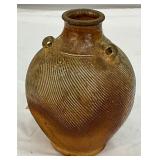 Ben Owens III Pottery Vase w/ Incised Line Pattern, 4x6 