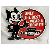 36 x 33 Chevrolet Porc. Sign with Felix the Cat Design