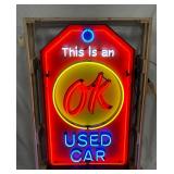 28 x 48 ‘OK Used Car’ Neon Sign With 6 1/2 Inch Can