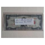 Lot 41 Three Red Seal Two Dollar Bills 1953B