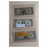Lot 48 Silver Certificate & 2 Barr Dollars