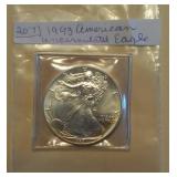 Lot 207 American Eagle Silver Dollar 1993, Uncirculated