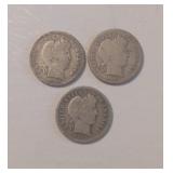 Three Barber Dimes