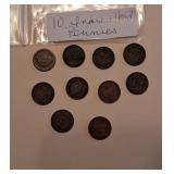 Lot K  Ten Indian Head Cents