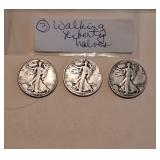 Lot K  Walking Liberty Half Dollars