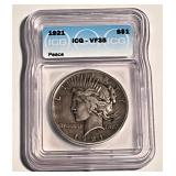 1921 Peace Silver Dollar - High Relief - ICG Certified