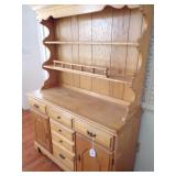 Rock maple open dish hutch