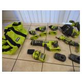 Group of 6 Ryobi ONE+ 18V Cordless Power Tools with 2 Batteries