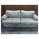 Bradington Rolled Arm Brass Button Sofa